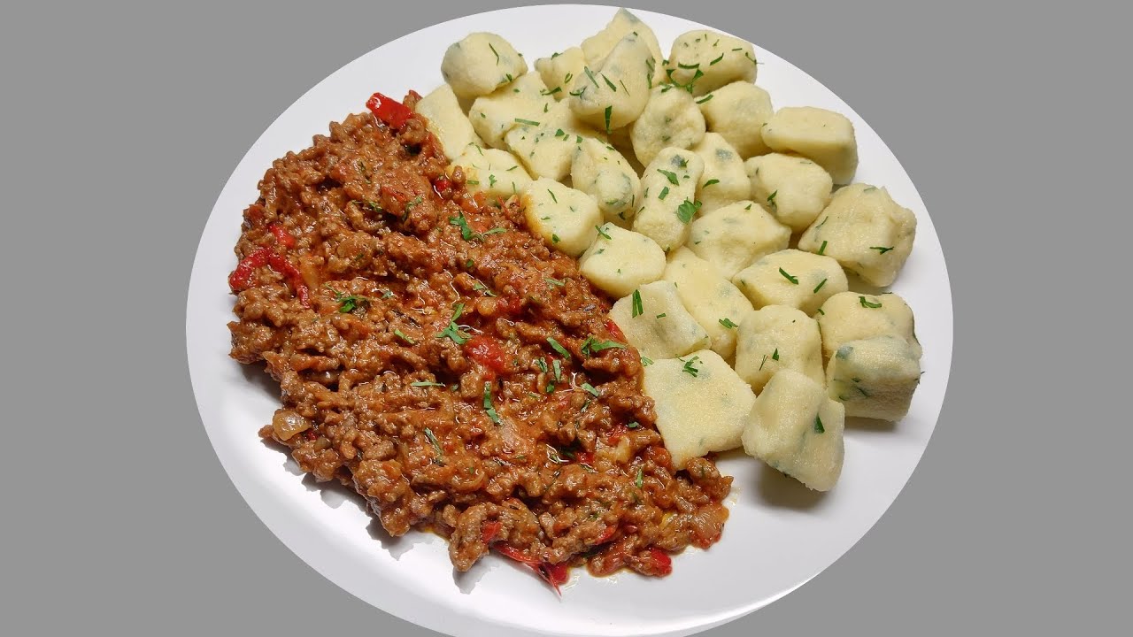Hovězí mleté maso s petrželovými noky recept