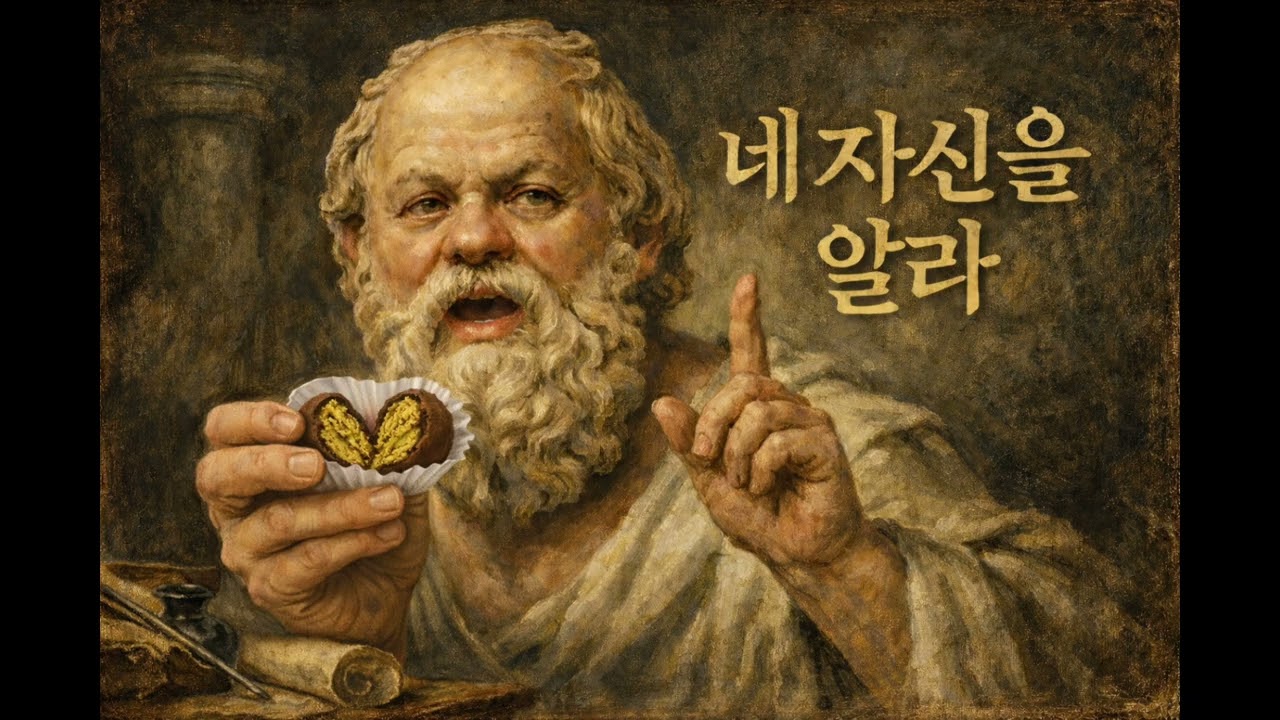 소크라테스가 두쫀쿠를 먹으며 '네 자신을 알라' 라고 하였다.