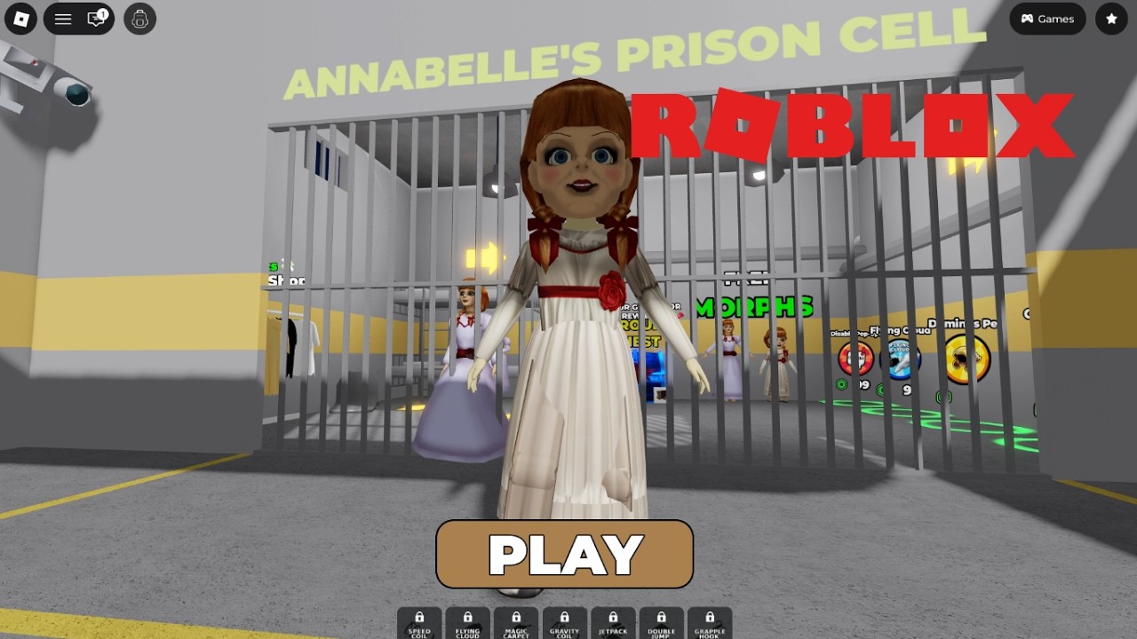 Roblox Gameplay Walkthrough🧙‍♀️Annabelle Prison Run (OBBY) #gamres #youtubevideo