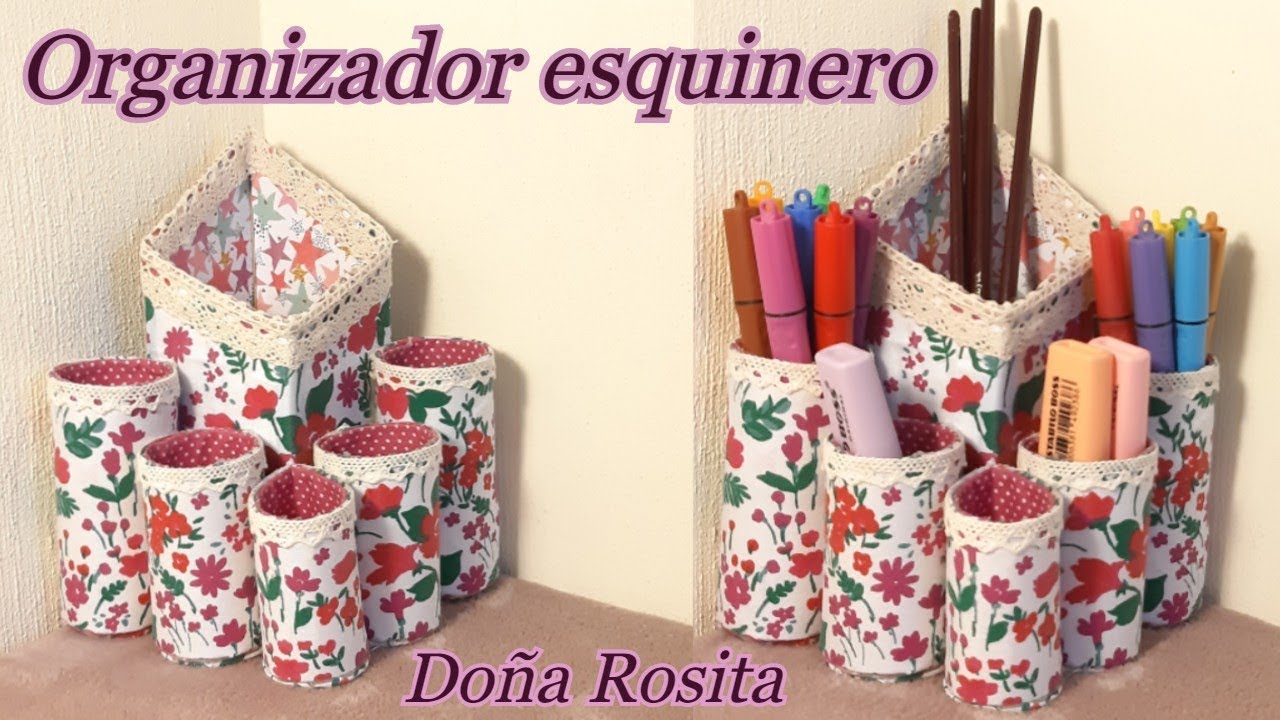 ORGANIZADOR de ESCRITORIO con rollos de PAPEL HIGIENICO facil de hacer PASO A PASO