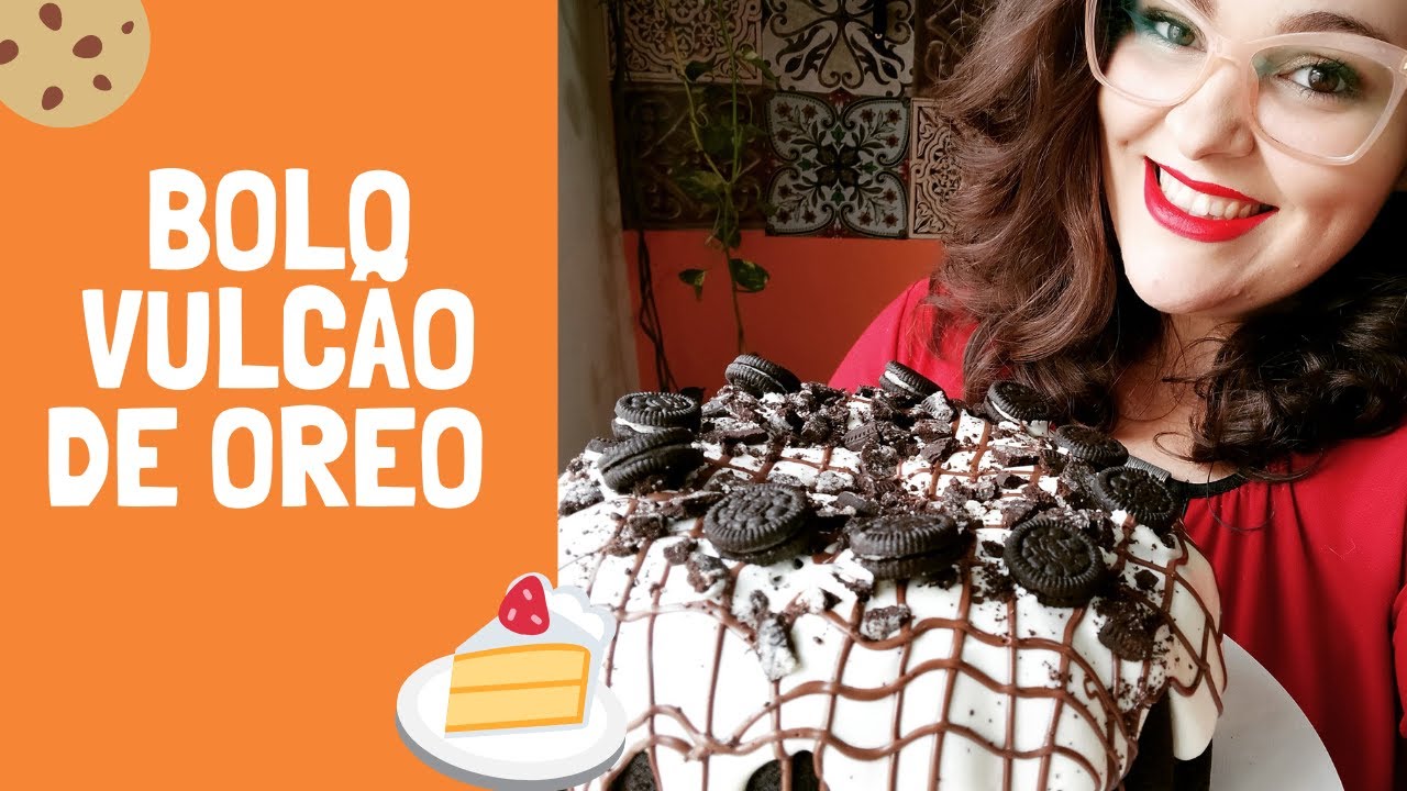 Bolo vulcão de Oreo com nutella