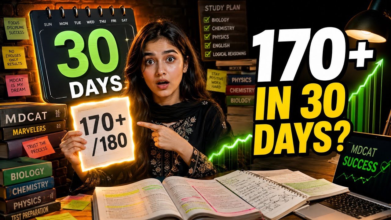 How to Score 170+ in MDCAT 2026 in Just 30 Days | Complete Study Strategy