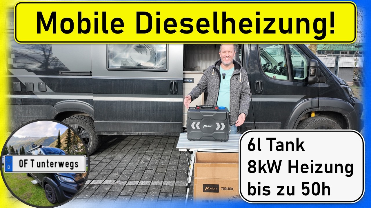 Externe Dieselheizung von Hcalory als Zuheizer f&uuml;r Vorzelt, Wohnmobil, Gartenh&uuml;tte,  Zelt, Auto, usw