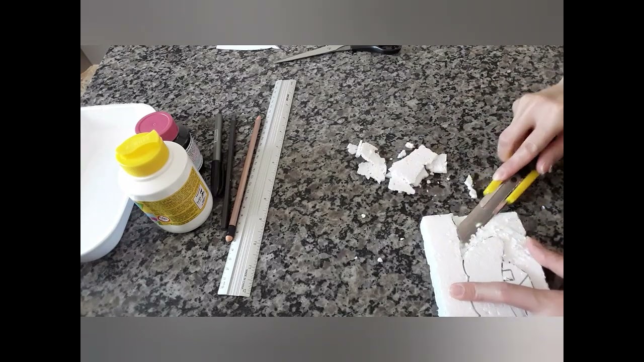COMO FAZER BAIXO-RELEVO EM ISOPOR!