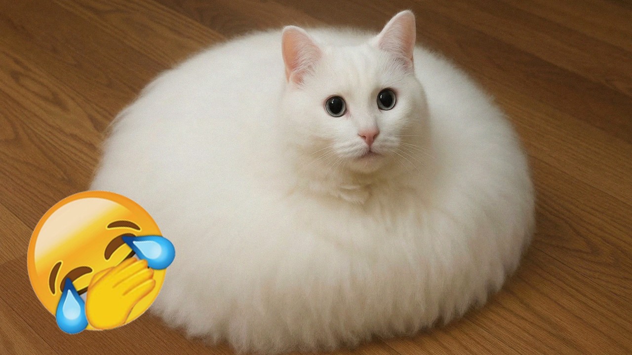 Hilarious Cats 🦅 Fluffy White Cat Looks Like A Cotton Ball | Cute Cat Moments