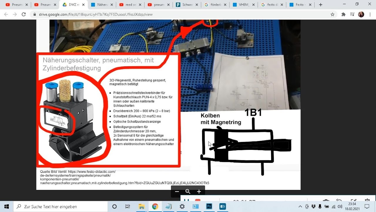 EINFACH ERKLÄRT-  Pneumatik, Näherungsschalter, magnetisch gesteuertes Wegeventil
