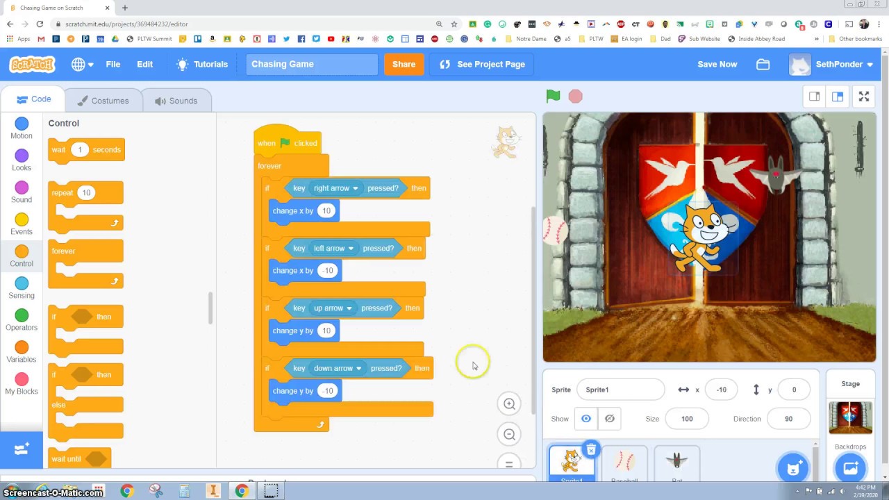 Создайте игру-догонялку на Scratch