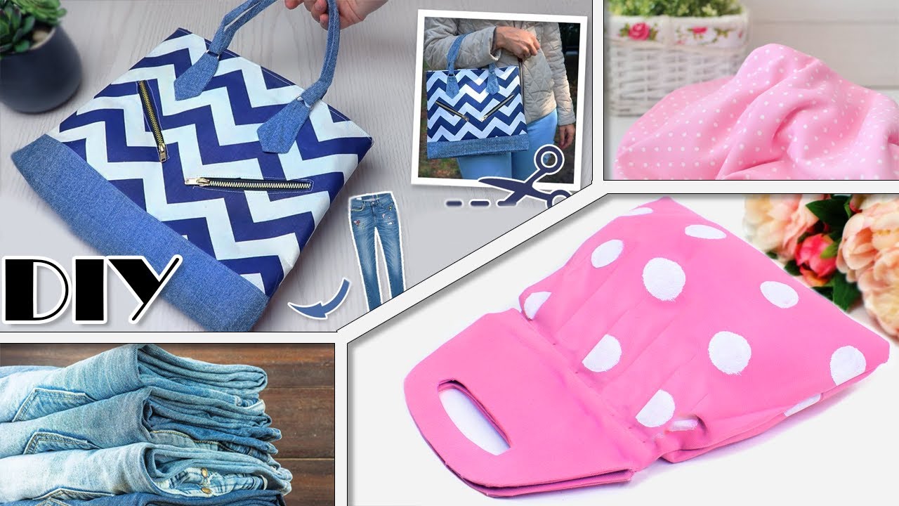 ~DIY FROM NOTHING~ BAGS TUTORIAL SIMPLE WAY~ 10 Min Pouch Ideas No Sewing Skills Need