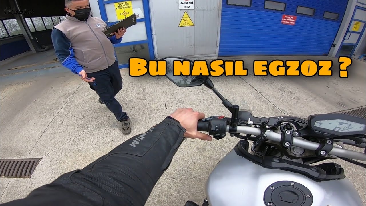 Motosiklet Muayenesinde Egzoz Patladı - Standart Dışı Plaka ve Akrapovic Egzoz İle Muayene