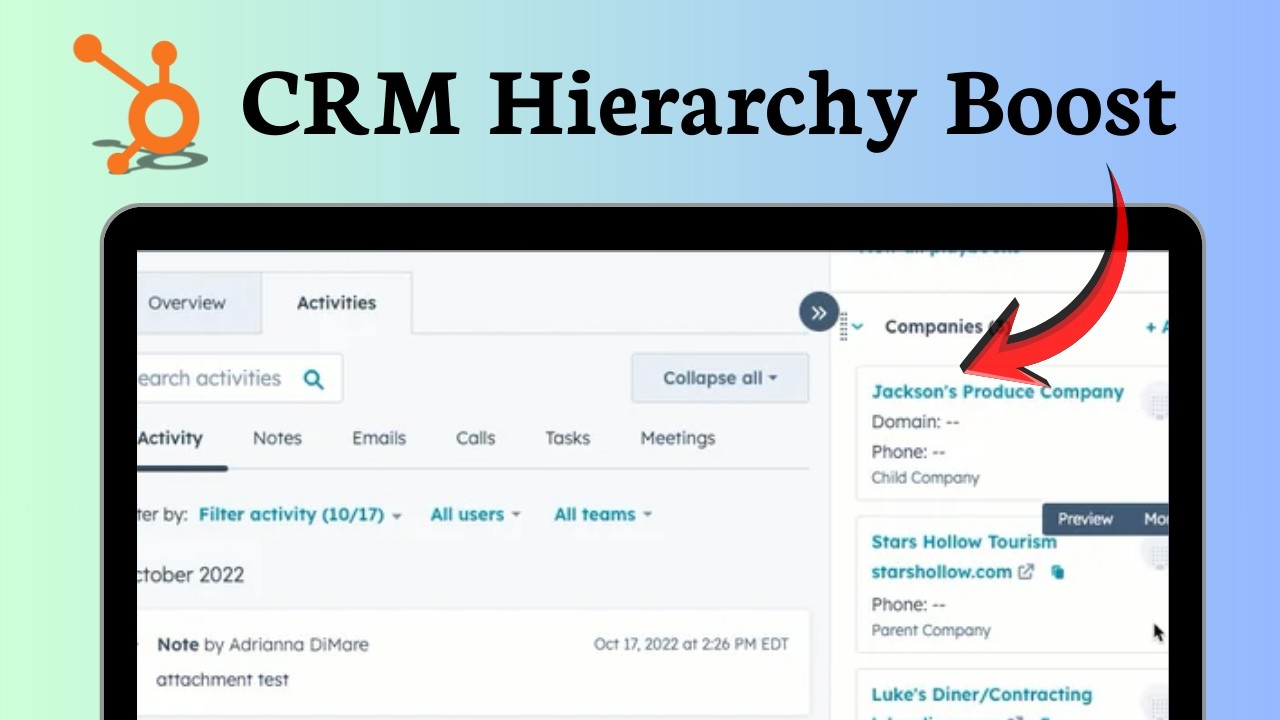 How to add a parent company to an existing company record in HubSpot