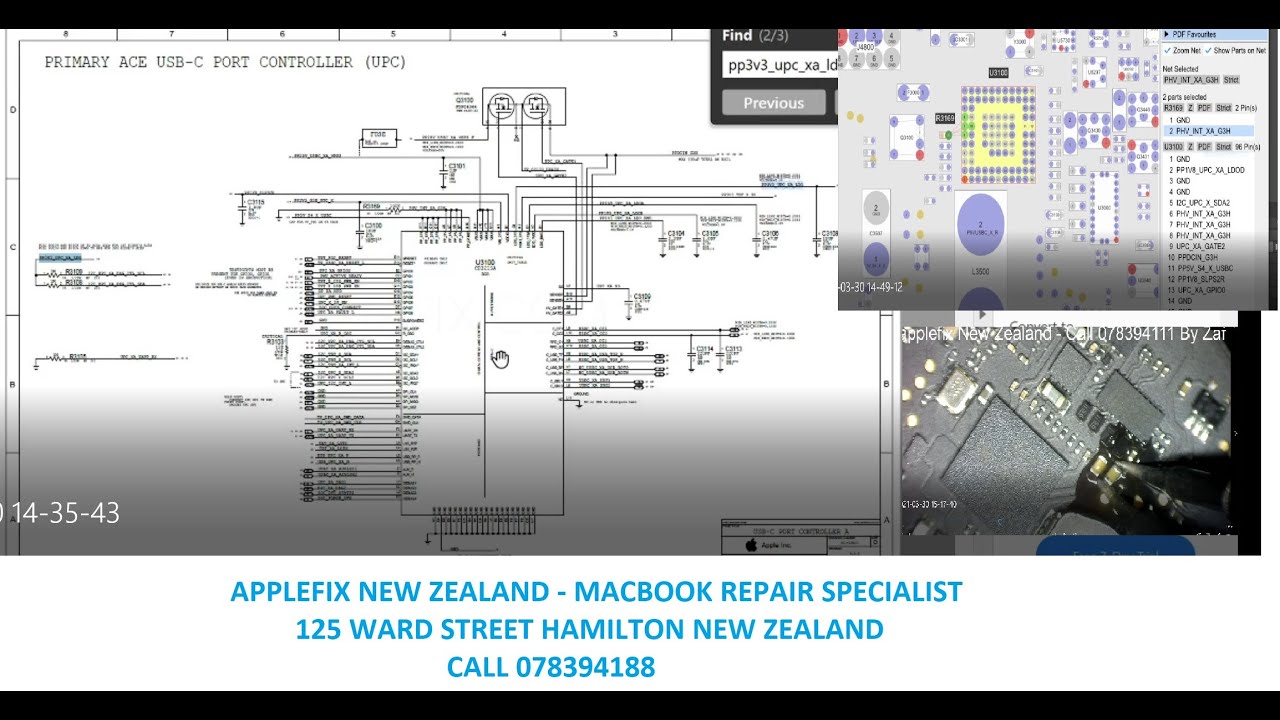 Macbook Pro A1990 820-01814 Dead Repair, Short on pp3v3 type C controller by Zaf