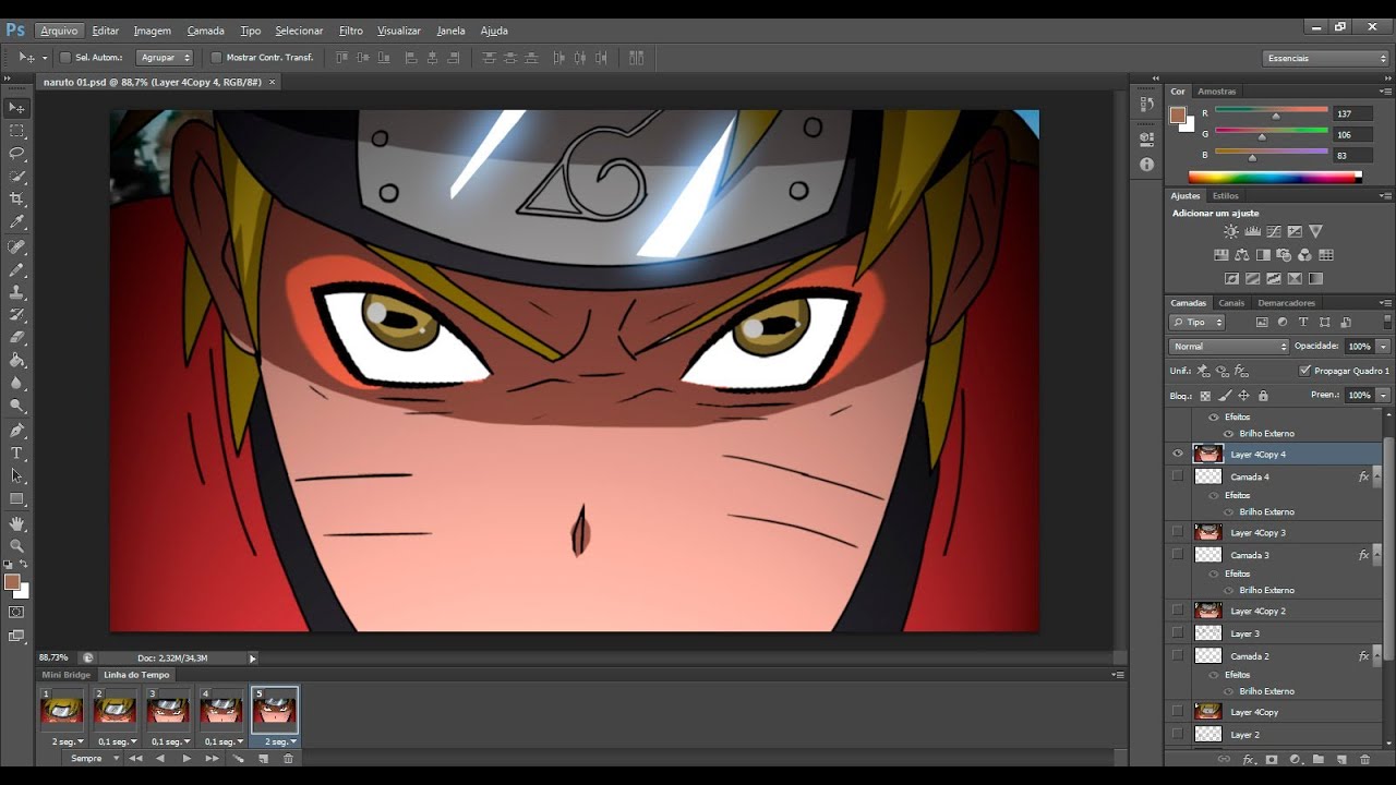 Como fazer uma animação( Anime) Flash Photoshop e IllustStudio-parte_3