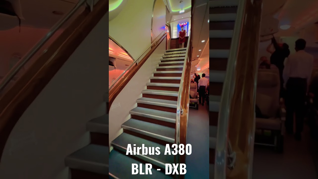 Dubai Bangalore Airbus A380 flight . Double decker flight