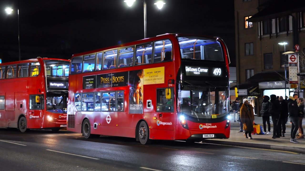 **FIRST TIME** Stagecoach London | Route 499 | 10346, SN16OLK | Straight Road - Moray Way