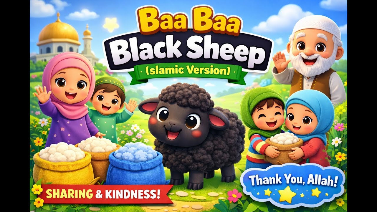 Baa Baa Black Sheep (Islamic Version) 🐑 | Muslim Kids Nursery Rhyme | Sharing & Kindness
