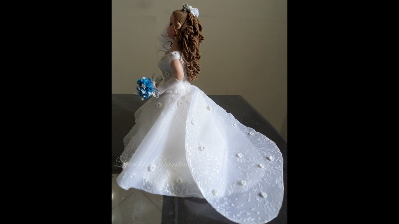 DIY-♥ Lú Passo a Passo Vestido de Noiva em Biscuit e Tecido_Parte 1/4-Lucilia Dantas