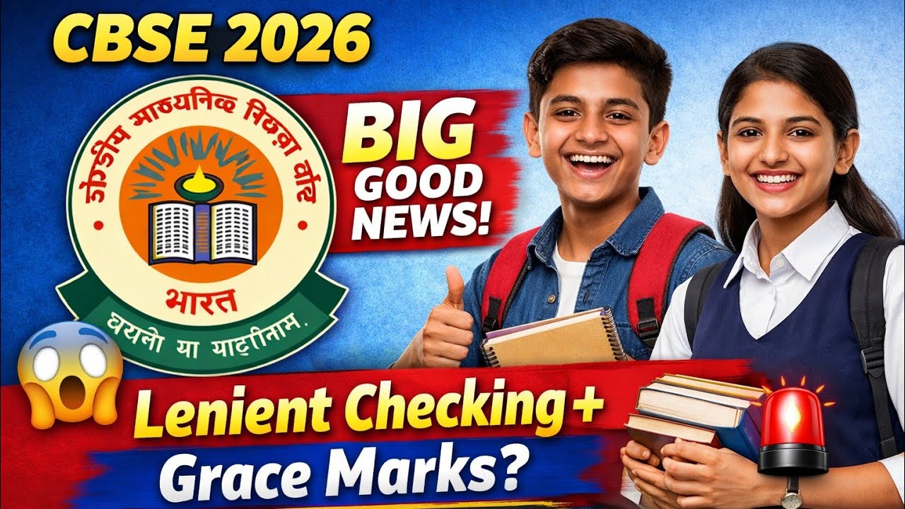 🔥 CBSE Board 2026 Big Good News 😱 | Lenient Checking + Grace Marks Confirmed? | 10th & 12th