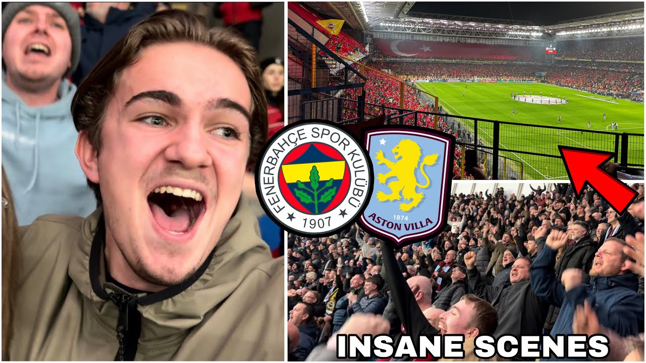 AWAY END MOCK FENERBACHE & CRAZY ATMOSPHERE in Fenerbaçhe vs Aston Villa