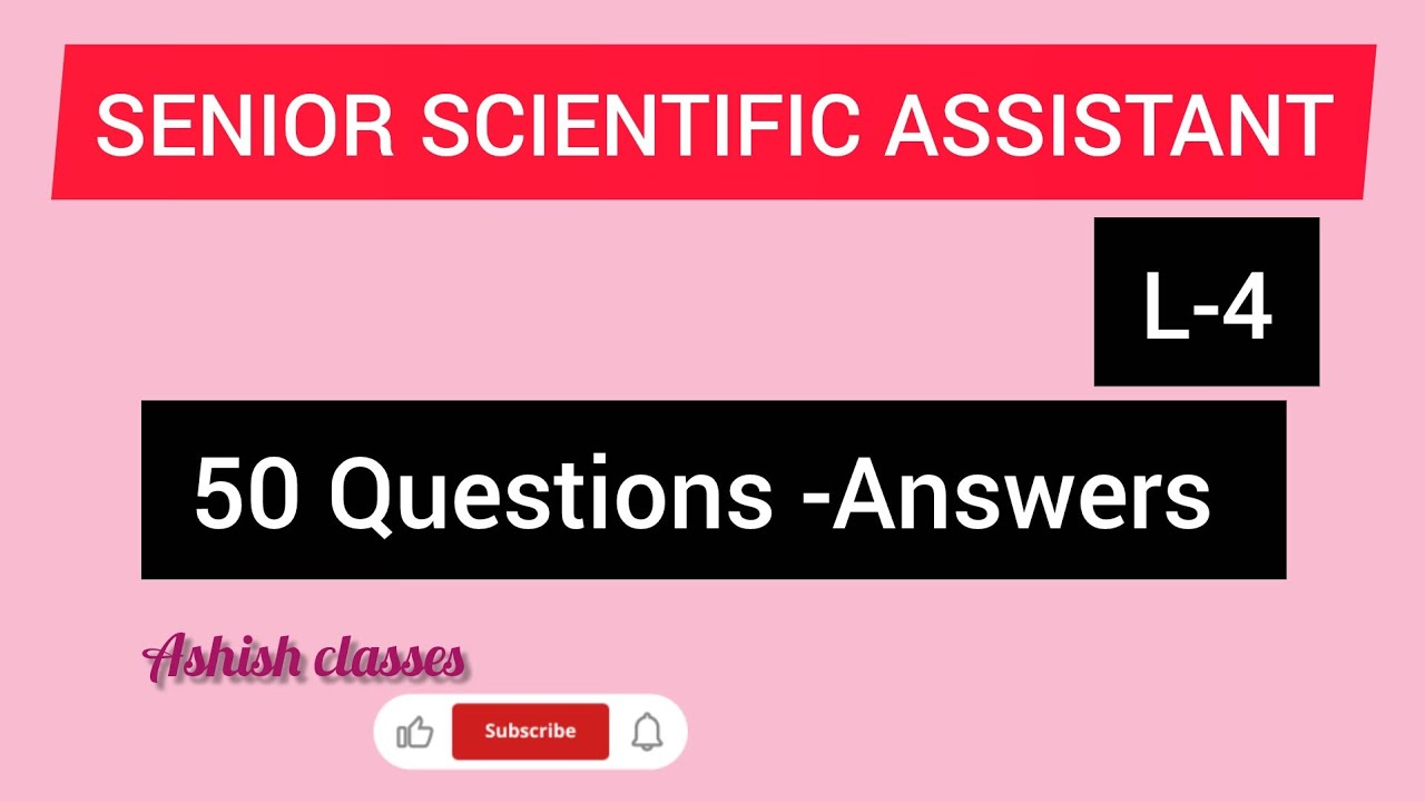 L-4 || SENIOR SCIENTIFIC ASSISTANT EXAM|| GPCB||2025#gsssb