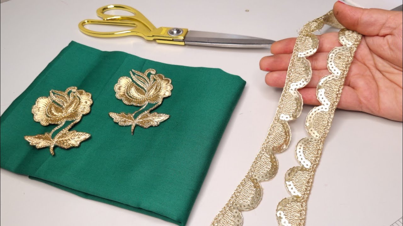 बची हुई कतरनों का ऐसा ख़ूबसूरत इस्तेमाल नहीं देखा होगा / Beautiful Sewing Machine Embroidery Design