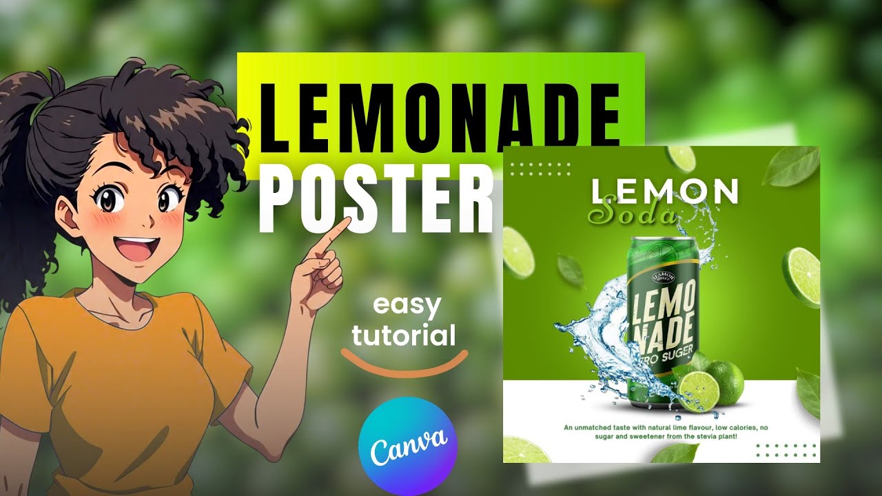 Canva Tutorial for Beginners | Step-by-Step Lemonade Poster Design