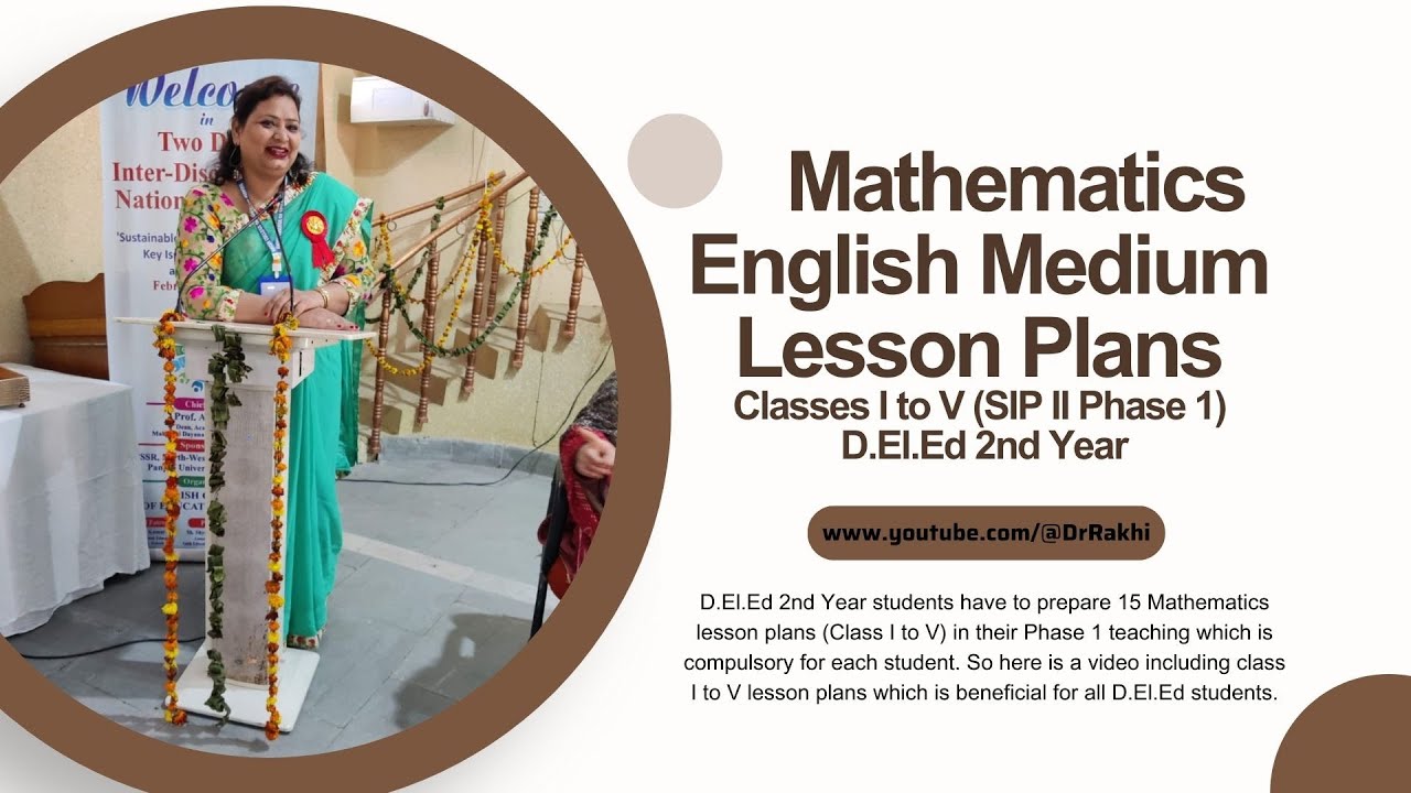 Mathematics English Medium Lesson Plans Classes I to V (SIP II Phase 1) D.El.Ed 2nd Year