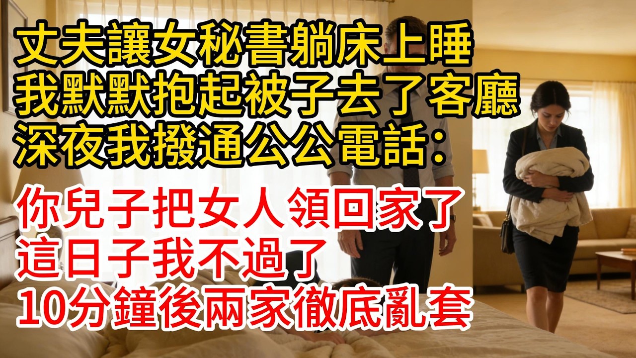 丈夫讓女秘書躺床上睡，我默默抱起被子去了客廳，深夜我撥通公公電話：“你兒子把女人領回家了！這日子我不過了”10分鐘後兩家徹底亂套#故事頻道 #愛情紀錄 #情感 #小说 #爲人處世
