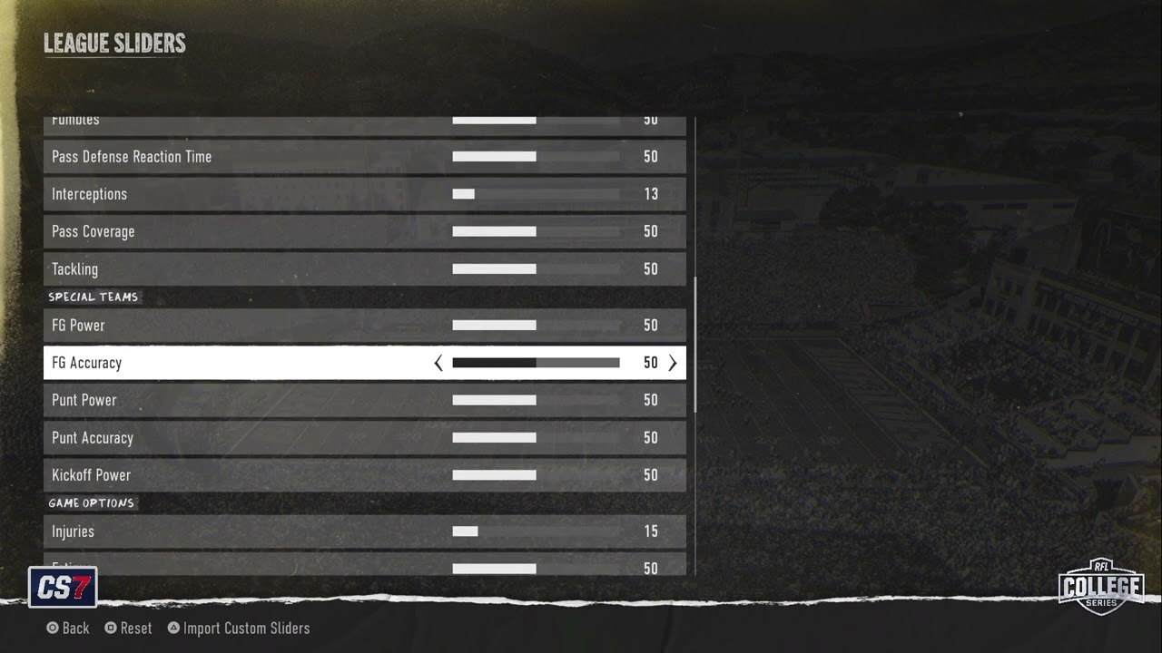 CFB25: Best CPU vs CPU Sliders (Quick Upload Update)! | Official Relocation Football League Sliders!