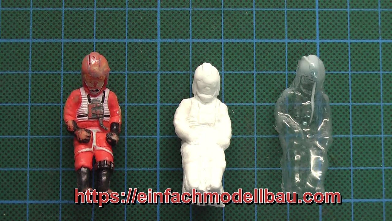 Einfach Modellbau Tiefziehen kleiner Pilotenfiguren aus dem Material einer Käseverpackung Teil 2