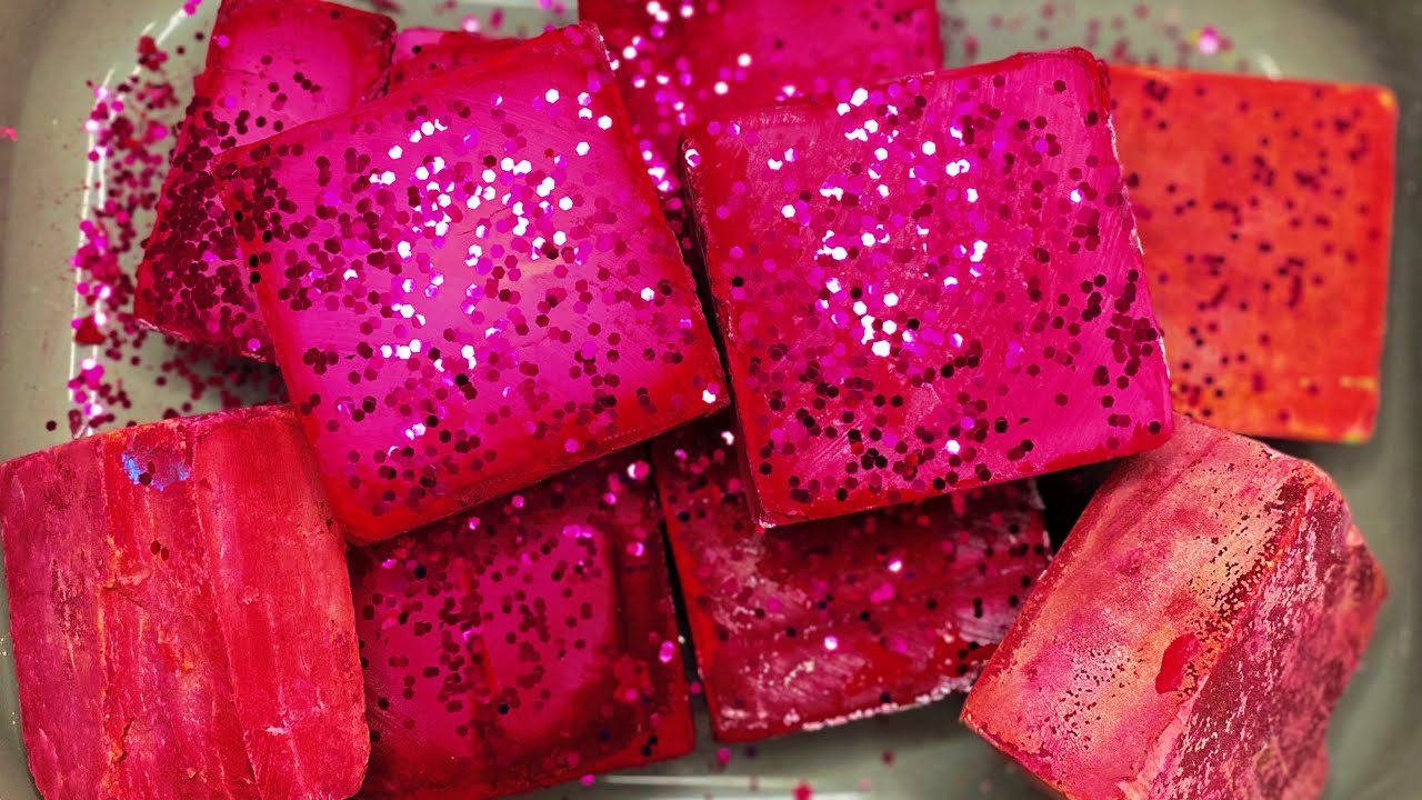 Pink dyed Soft Blocks | Gym chalk asmr | Oddly Satisfying | sub to it 💕