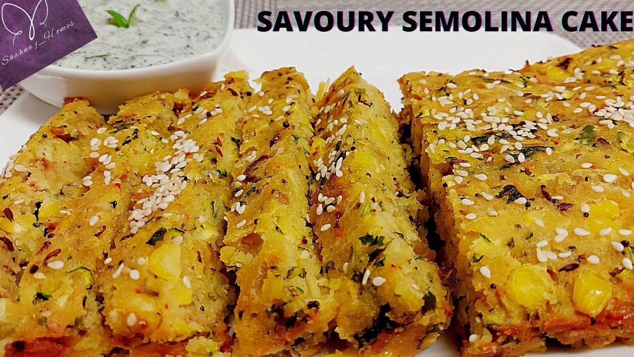 Savoury Semolina Cake Recipe | savoury cake with suji | No Sugar Cake | Snacks Recipe |