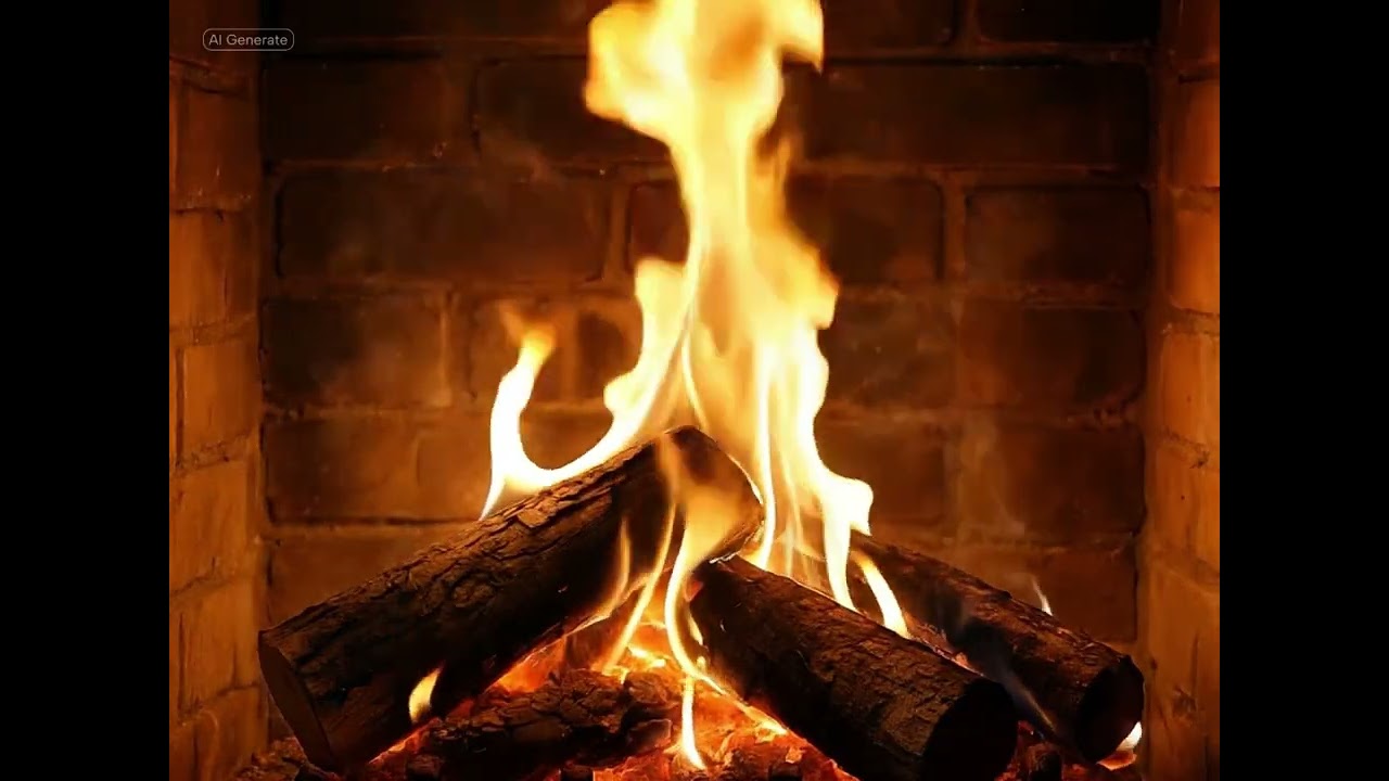 🔥 Burning Fireplace in a Cozy Cabin – Relaxing Fire Sounds