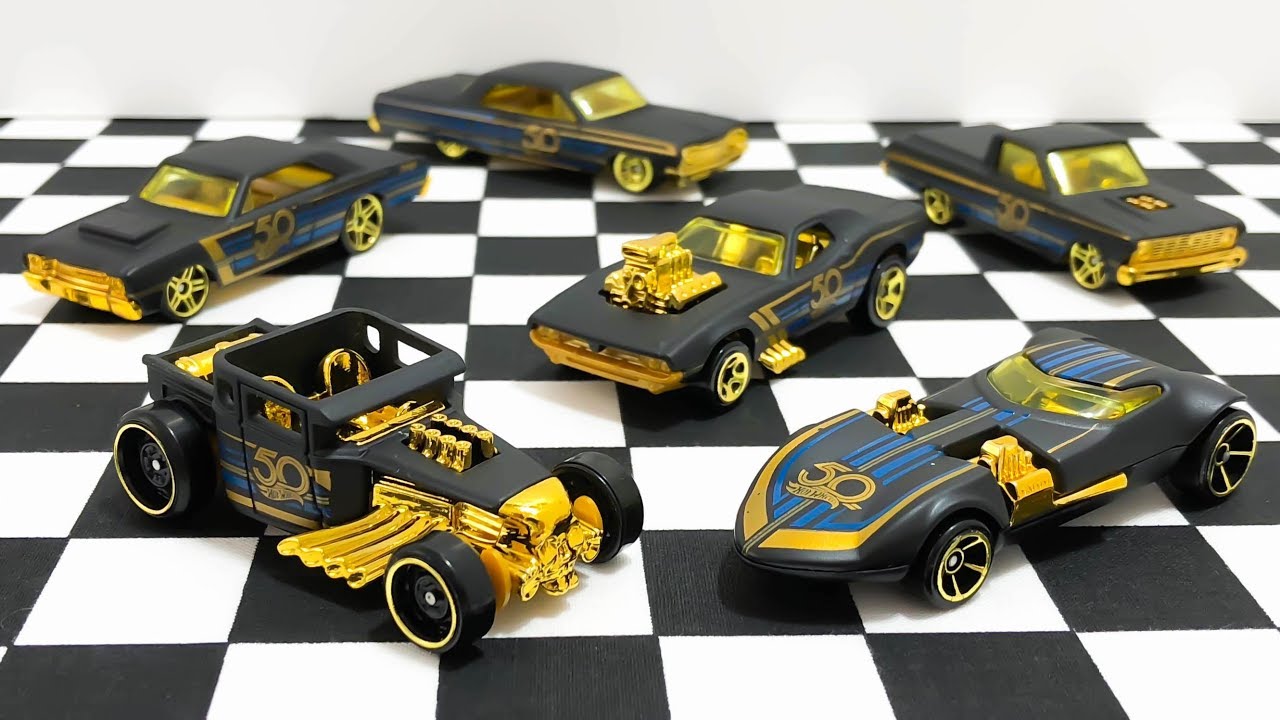 Hot Wheels Black And Gold 50th Anniversary Series Unboxing