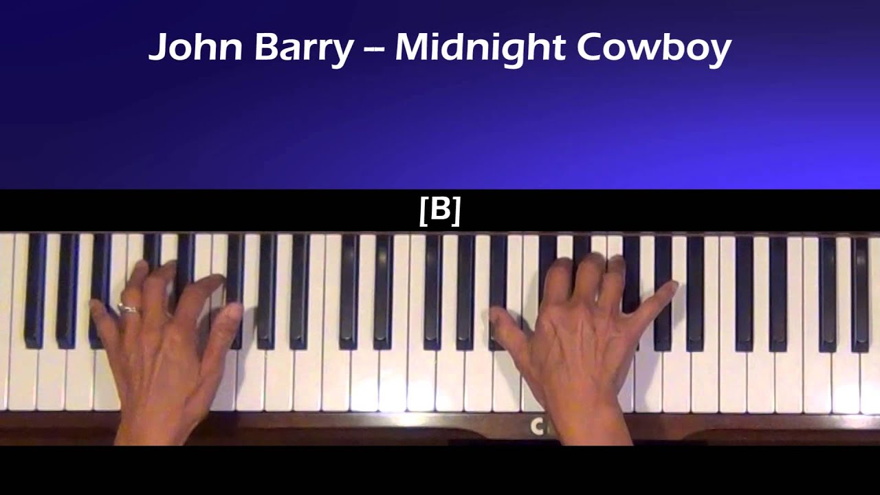 John Barry Midnight Cowboy Theme Piano Tutorial SLOW