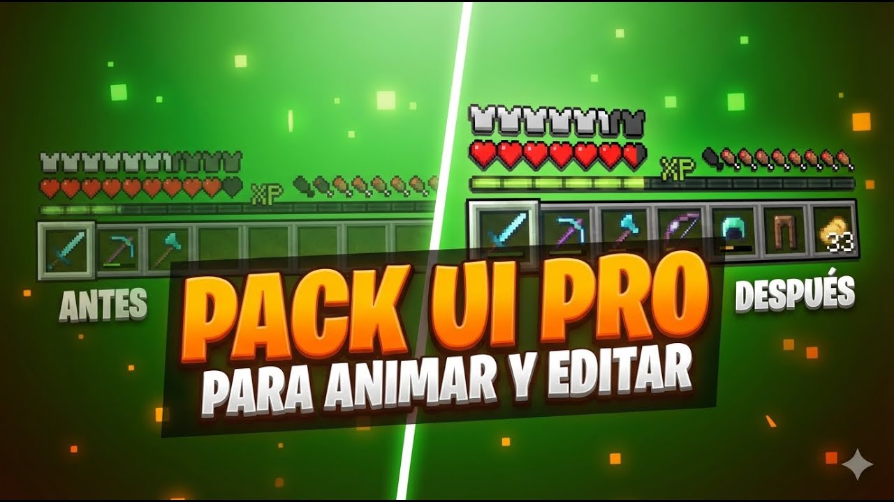 Pack de UI para Animar Minecraft | Menús + Hotbar + Iconos GRATIS