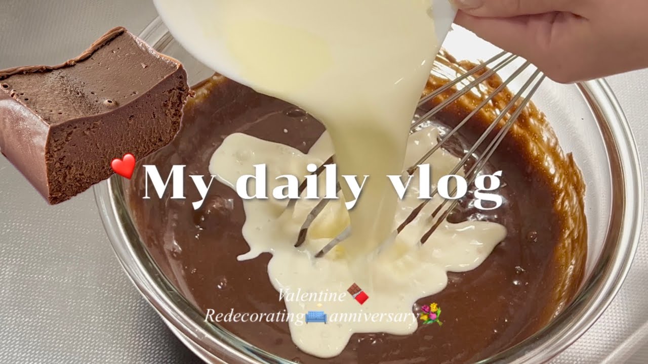 【vlog】テリーヌショコラを作る💘｜模様替え、セルフネイル、お家にいても充実した休日🌱✨