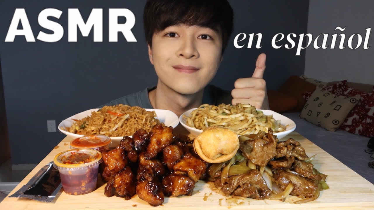 ASMR comiendo las comidas Chinas (Pollos rojos, arroz etc.)! 'COREANO'/Sonido de Comer/Eating Sound