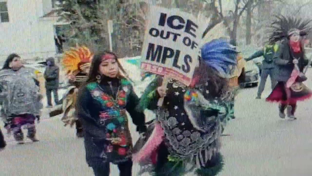 These Protesters Sign said, Ices Out MPLS 1/16/26
