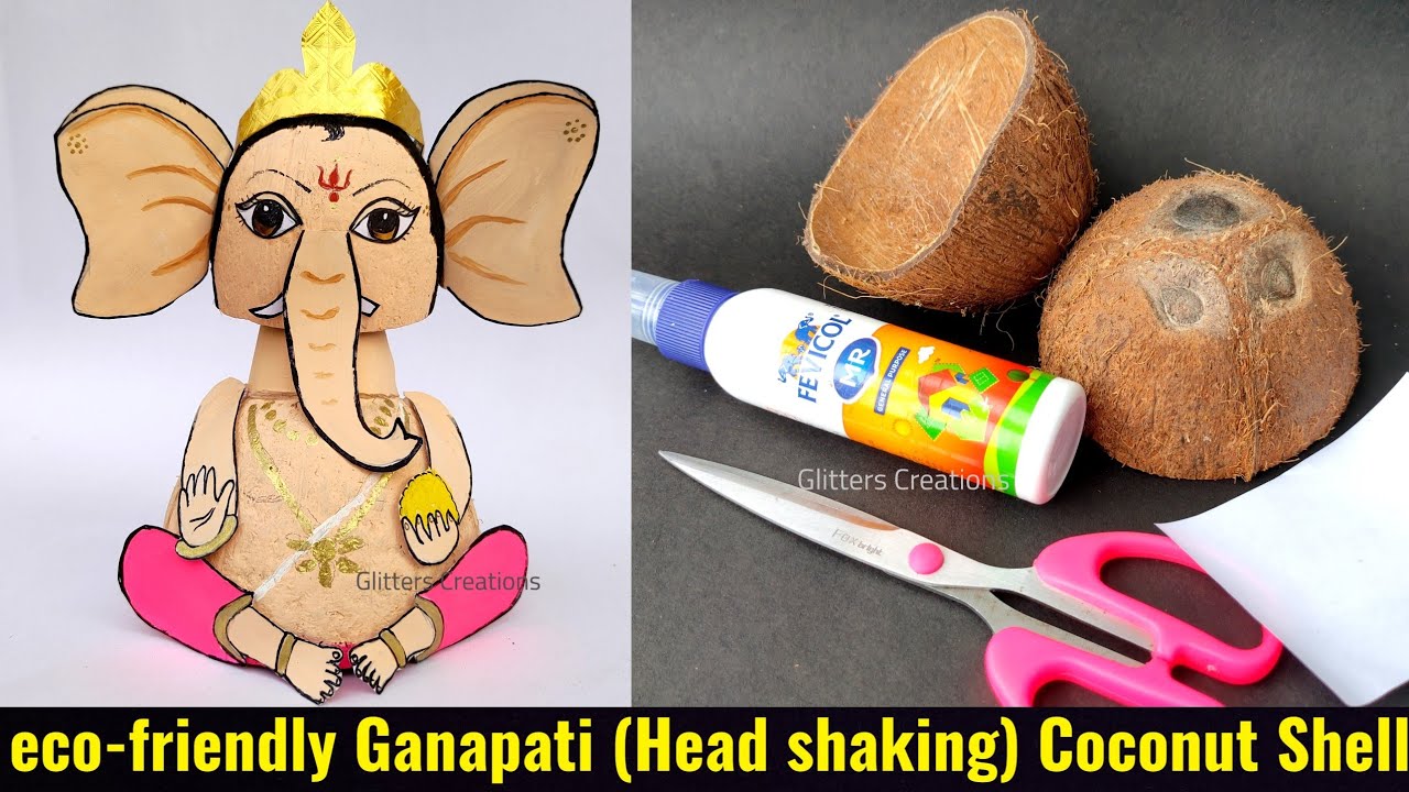 Eco-friendly Coconut Shell head shaking Craft ideas