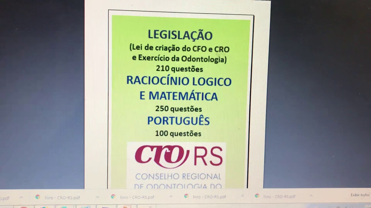 CONSELHO REGIONAL DE ODONTOLOGIA - Apostila de Quest&otilde;es CRO - RS - 2019 - prof. Ronilson