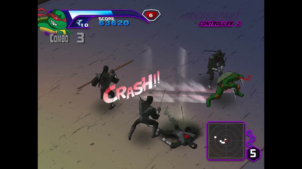 Teenage Mutant Ninja Turtles: 2003 Game (PC) - Stage 3 - Raphael (Hard + All Makimonos)