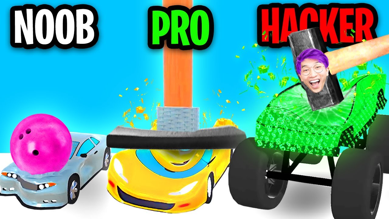 Can We Go NOOB vs PRO vs HACKER In CRASH MASTER 3D!? (ALL LEVELS!)