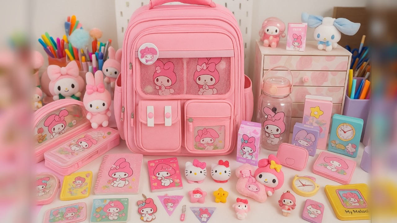 UNBOXING PRZYBORÓW SZKOLNYCH MY MELODY 🎀 Śliczne akcesoria papiernicze