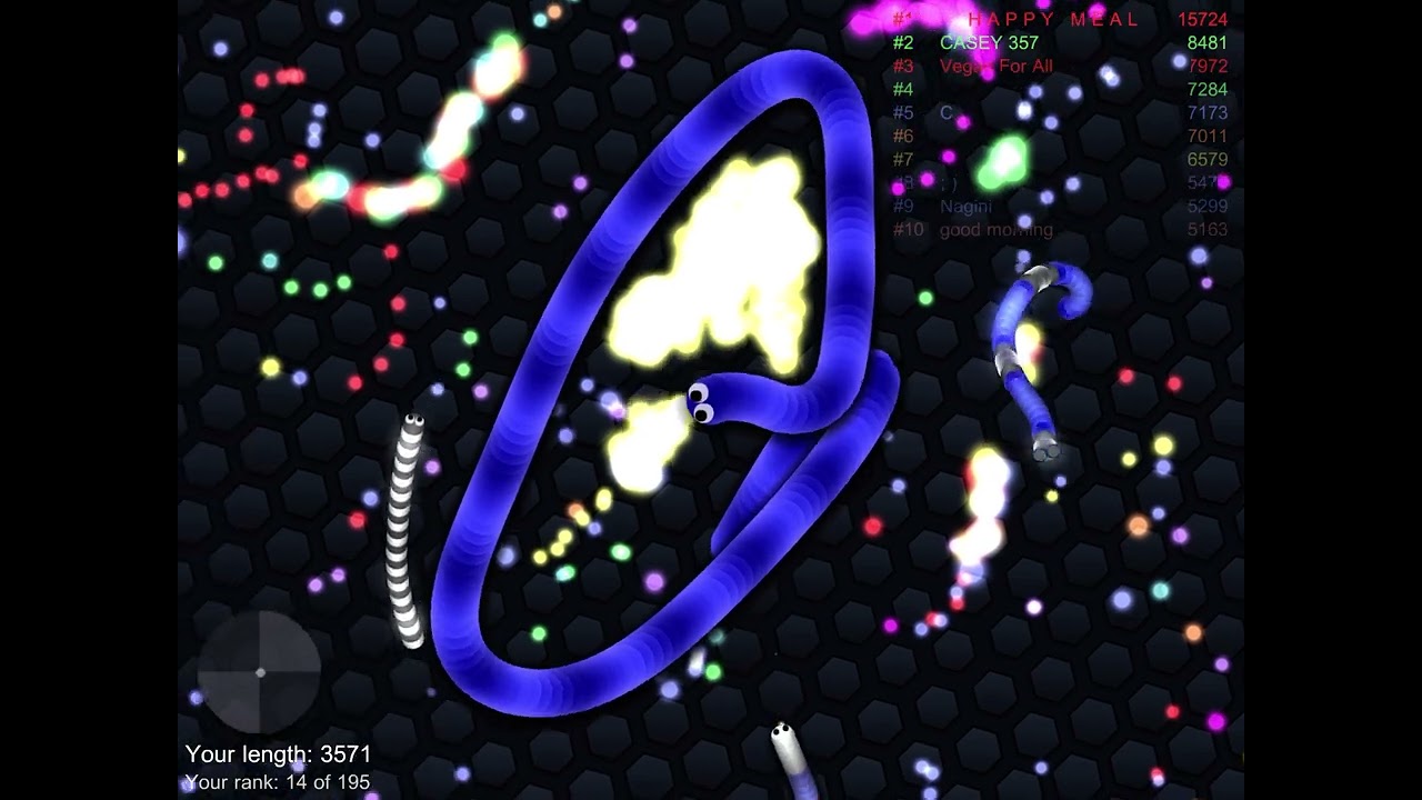 Slither.io gameplay. Video ends when I get 10K