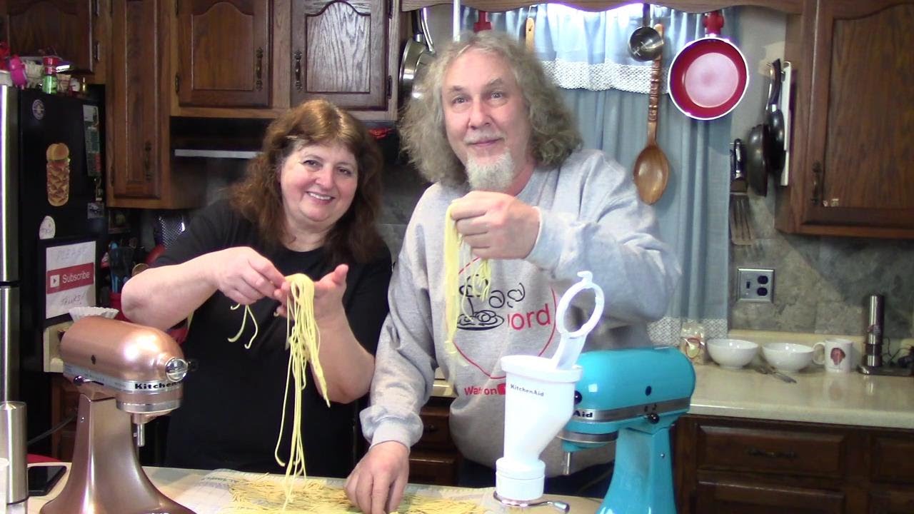 1st Time Making  Home Made Spaghetti with KitchenAid Pasta Press
