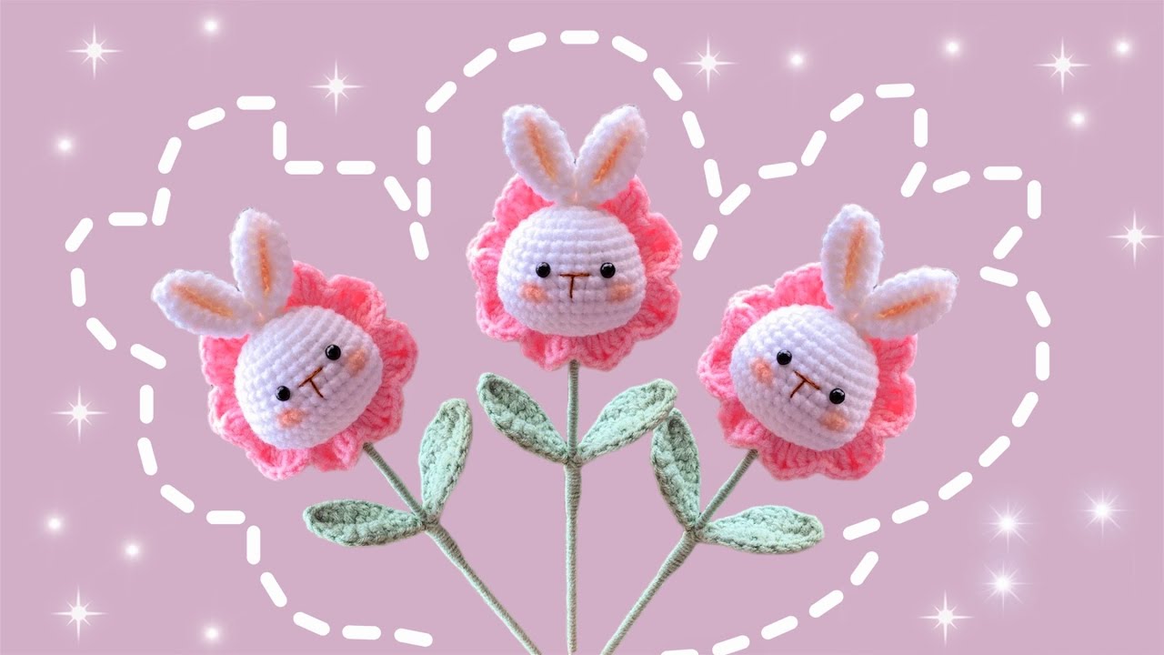 Crochet Rabbit Flower  | Móc Hoa Đầu Thỏ | Xuxu Crochet