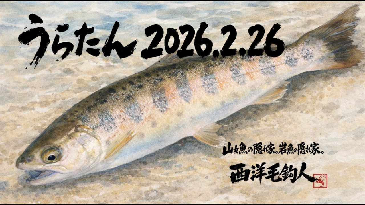 【山女魚の隠れ家。岩魚の隠れ家。】うらたん2026.2.26
