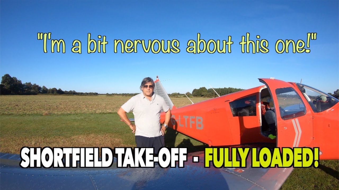 Short field take off in a Piper Cherokee 140 on the way to Spain