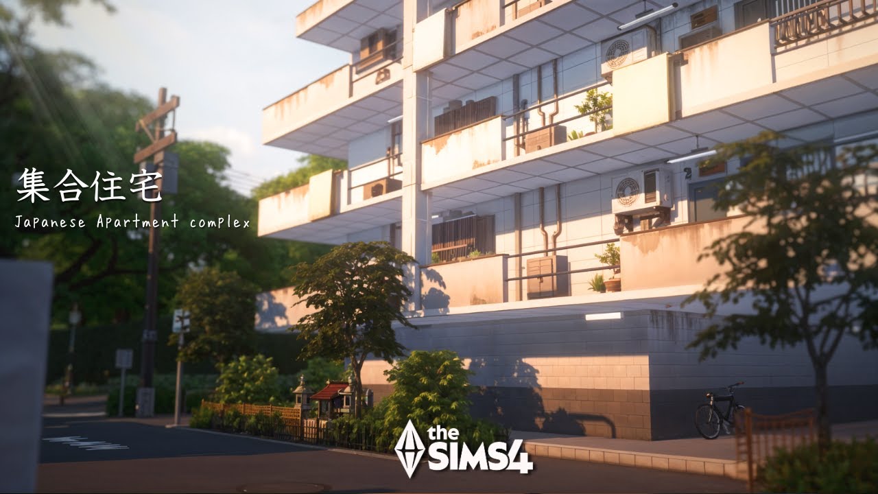 The sims 4 - Japanese Apartment Complex - 集合住宅 - ASMR - Relaxing Speed Build