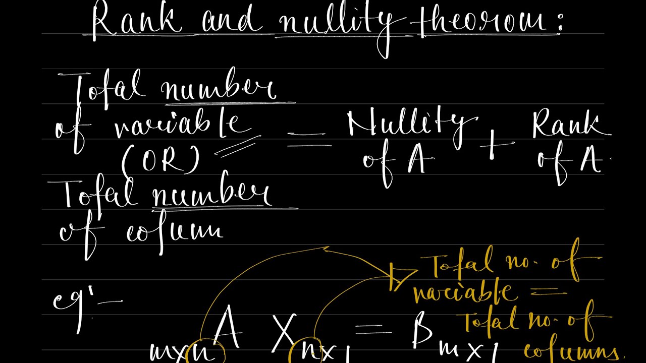 Rank and Nullity theorem 